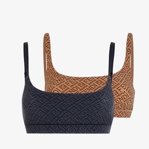 BNWT SOLD OUT FENDI x SKIMS SCOOP BRALETTE PACK TAN & BLACK LOGO Small/medium